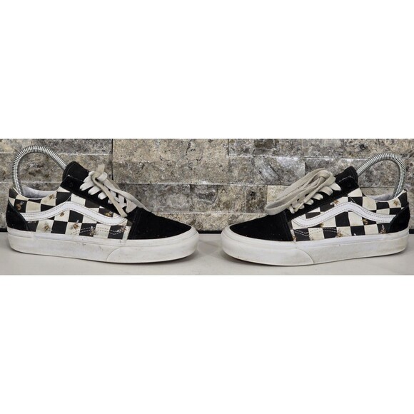 Vans Old Skool Sneakers Bee Check Black White Lace-Up Womens 5.5 Skater Grunge - Picture 10 of 10